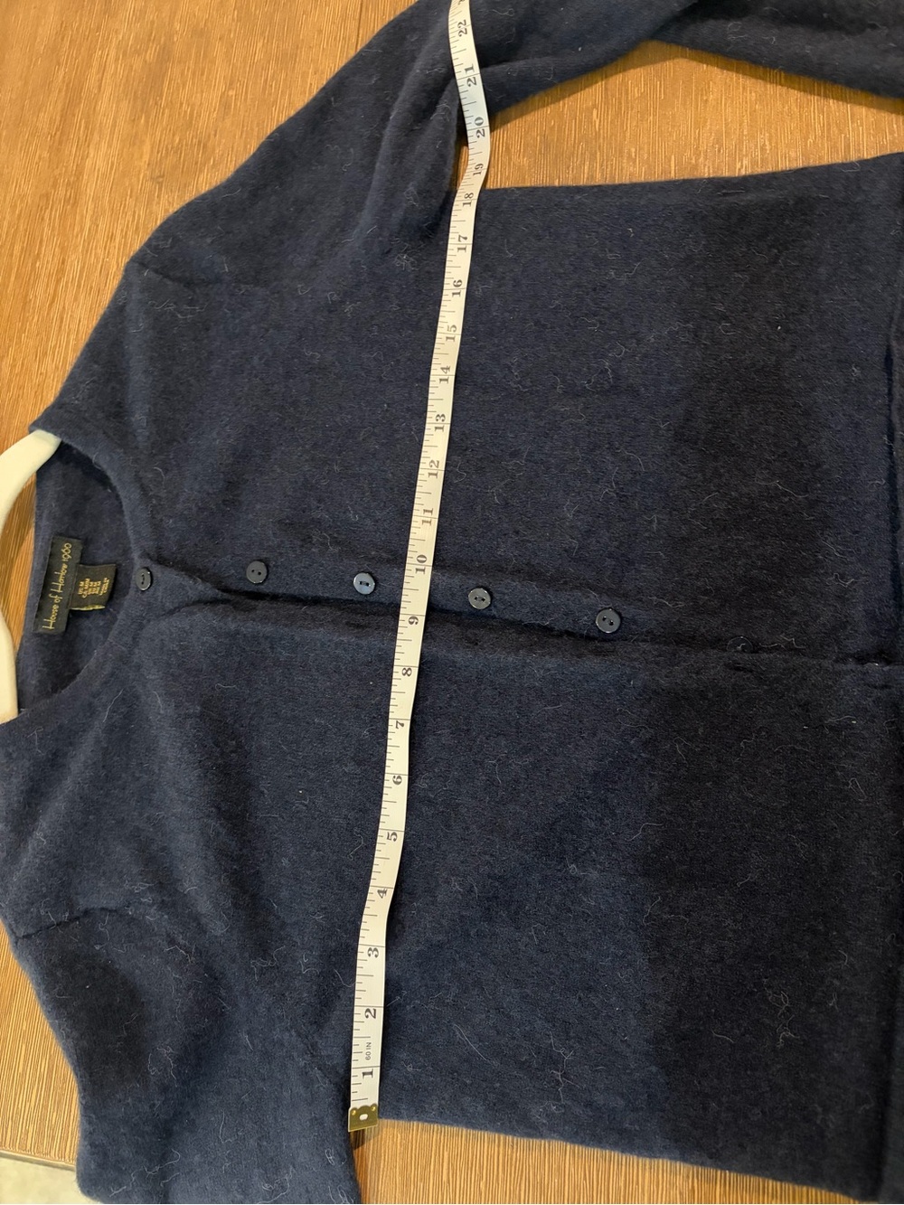 House of Harlow 1960 100% Cashmere Cropped Navy Cardigan Sweater Size M - Picture 5 of 6